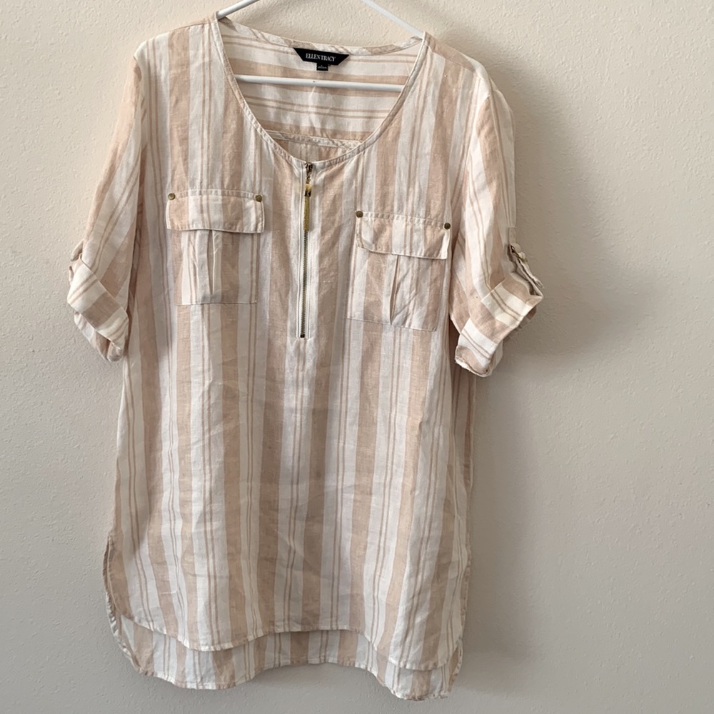 💥Ellen Tracy Linen Top- Size L💥